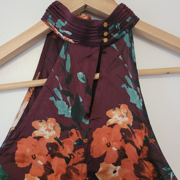 ESPRIT BEAUTIFUL FLORAL PRINT HIGH NECK HALTER TOP - Picture 5 of 8